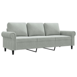 VIDAXL 3-Seater Sofa Light 180 Cm Velvet In Grey