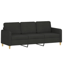 VIDAXL 3-Seater Sofa Fabric 180 Cm In Black