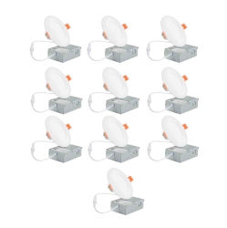 STRAK Led 4-Inch Slim Panel Recessed Potlight \w Junction Box, 10 Watts 700 Lumens, Daylight 4000K, Dimmable, Ic Rated (Damp Rated)Cetl/etl Can