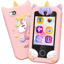 ULTREND Unicorn Kids Toy Phone - Mp3 Music Player & Dual Camera | Perfect Christmas & Birthday Gift for Girls Ages 3-8 Years In Pink