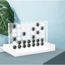 ULTIMAXX Lucite Acrylic Four In A Row Game - Premium Connect 4 Board And Chips (Clear)