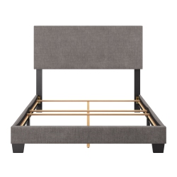 AMBER & EMILY Luna Modern Fabric Double Bed In Dark In Grey