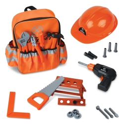 WORLD TECH TOYS Big Boy's Workshop 28-Piece Tool Backpack Playset
