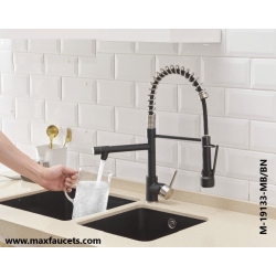 MAX FAUCETS Hands-Free Kitchen Faucet Pull-Down Flexible With Separate Pot Filler Spout 19" Matte Black, Brushed Nickel Finish