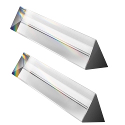 ULTREND 2-Pack 6" Optical Glass Triangular Prism – Premium Crystal for Photography, Light Refraction, Science Experiments & Teaching (150Mm)