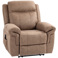 HOMCOM 8-Point Vibration Massage Recliner Chair, Manual Microfibre Reclining Sofa Chair for Living Room \w Side Pockets, Footrest, Remote, Easy
