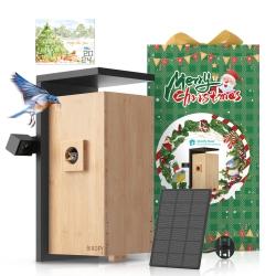 NETVUE Birdfy Bird House With Dual Cameras for Bird Nesting And Hatching, Bird Nest Equipped With Temperature & Humidity Sensors