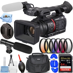 PANASONIC Ag-Cx350 4K Camcorder + 64GB + 6PC Filter Kit + Microphone Bundle