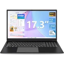 SGIN 17 Inch Laptops, 4GB Ram 128GB SSD Laptop Computer \w 1920 1080 Ips Display, \w Intel Celeron Quad Core Processor, Mini HDMI, Webcam