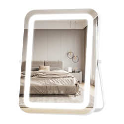 GYMAX 16" X 12" 3-Color Led Vanity Mirror 360° Rotation Dimmable Touch Control