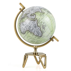 GYMAX 5/8/10" Geographic Rotating World Globe W/ Triangle Metal Stand Meridian Educational