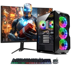 AQVIN Aqb70 Gaming Desktop Computer Tower PC Combo, Geforce Rtx 3060 12GB, Intel Core I7 Cpu, 32GB Ddr4 Ram, 2Tb SSD + 2Tb HDD, 27-Inch Curved