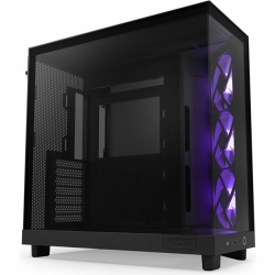 NZXT H6 Flow RGB Compact Dual-Chamber Mid-Tower Airflow Case With RGB Fans (Cch61Fbr1)