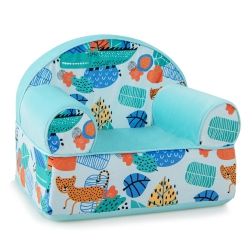 GYMAX Kids Sofa Foam Filled Armchair Cheetah Cuddly Toddler Couch W/ Washable Cover