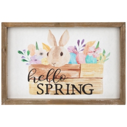 NORTHLIGHT Hello Spring Easter Bunny Wall Sign - 11.75