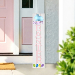 NORTHLIGHT Happy Easter Wooden Porch Board Sign - 36