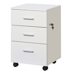VINSETTO Small File Cabinet With 3 Drawers And Lock, Mobile Vertical Filing Cabinet With Wheels, Under Desk Office Drawer, 15.7" X 15.7" X 24.2