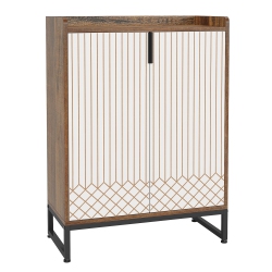 TRIBESIGNS Wood 5-Tier Shoe Cabniet With Door, Freestanding Shoe Storage Organizer for Bedroom