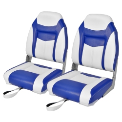 COSTWAY 2 Pack High Back Folding Boat Seats With Sponge Cushion & Flexible Hinges