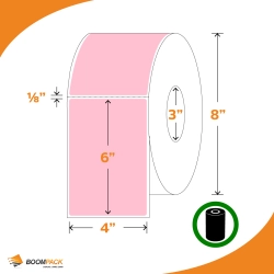 SOLUTIONS BOOMPACK Thermal Transfer Labels 4" X 6", E-400600-Ttp, 6Rolls/cs In Pink