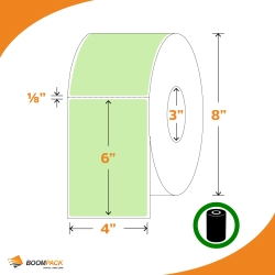 SOLUTIONS BOOMPACK Thermal Transfer Labels 4" X 6", E-400600-Ttg, 4Rolls/cs In Green