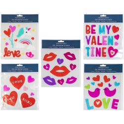 NORTHLIGHT Set Of 5 Double Sided Valentine's Day Gel Window Clings