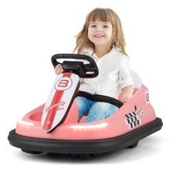 COSTWAY 6V Electric Kids Ride-On Bumper Car With 360° Spinning Dual Motors 2 Speeds