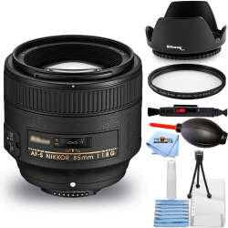NIKON Af-S Nikkor 85MM F/1.8G Lens 2201 - Essential Uv Filter Bundle