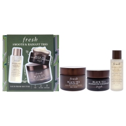 FRESH Smooth And Radiant Trio By for Women - 3 PC 0.6OZ Facial Treatment Essence - Kombucha, 0.5OZ Age Delay Eye Concentrate - Tea, 1OZ Advanced