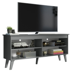 MADESA Compact Tv Stand Cabinet \w 4 Shelves And Cable Management for 50, 55 Inch Tv Media Storage Unit Living Room And Bedroom Modern Wooden