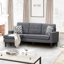 INFINITE IMPORTS – 9078 Reversible Sectional Sofa (Grey)