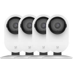 YI 4PC Security Home Camera, 1080P Wifi Smart Indoor Nanny Ip Cam \w Night Vision, 2-Way Audio, Motion Detection, Phone App, Pet Cat Dog Cam - Works