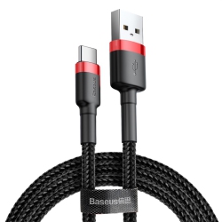 BASEUS 3M (10 Ft.) USB C Cable Type C Cable Braided for Samsung Phone Wire Cord Black&red