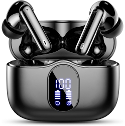 BTOOTOS Wireless Earphones With Enc Noise Cancelling Mic, Ip7 Waterproof In Ear Wireless Headphones Touch Control, Led Digital Display Ear Buds