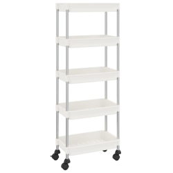 VIDAXL 5-Tier Kitchen Trolley 42X29X128 Cm Iron And Abs In White