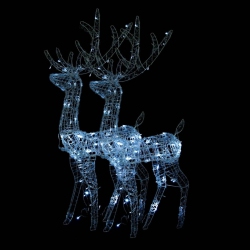 VIDAXL Acrylic Reindeer Christmas Decorations 2 PCs 120 Cm Cold In White