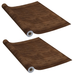 VIDAXL Self-Adhesive Door Films 2 PCs Dark Oak 210X90 Cm Pvc
