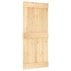VIDAXL Narvik 35.4"x82.7" Solid Pine Wood Sliding Barn Door, Natural Brown, No Hardware Kits