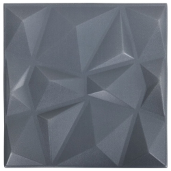 VIDAXL 3D Wall Panels 12 PCs 50X50 Cm Diamond 3 M² In Grey