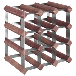 VIDAXL Wine Rack for 12 Bottles Solid Wood Pine In Brown