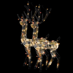 VIDAXL Acrylic Reindeer Christmas Decorations 2 PCs 120Cm Multicolour