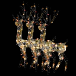 VIDAXL Acrylic Reindeer Christmas Decorations 3 PCs 120Cm Multicolour
