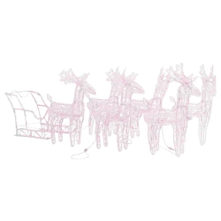 VIDAXL Reindeers & Sleigh Christmas Decoration 320 Leds Acrylic