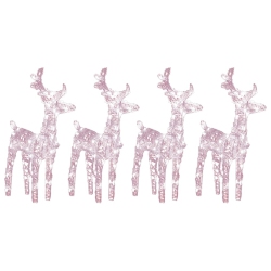 VIDAXL Christmas Reindeers 4 PCs Warm 160 Leds Acrylic In White