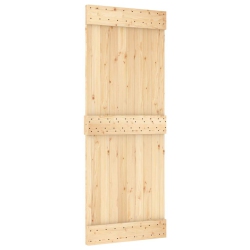 VIDAXL Narvik 31.5"x82.7" Solid Pine Wood Sliding Barn Door, Natural Brown, No Hardware Kits