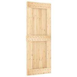 VIDAXL Narvik 31.5"x82.7" Solid Pine Wood Sliding Barn Door, Natural Brown, No Hardware Kits