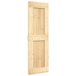 VIDAXL Narvik 27.6"x82.7" Solid Pine Wood Sliding Barn Door, Natural Brown, No Hardware Kits