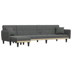 VIDAXL L-Shaped Sofa Bed Dark 275X140X70 Cm Fabric In Grey