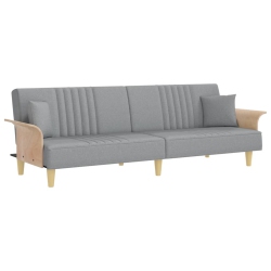 VIDAXL Sofa Bed With Armrests Light Fabric In Grey