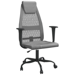 VIDAXL Office Chair Mesh Fabric And Faux Leather In Grey